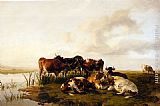 The Lowland Herd by Thomas Sidney Cooper